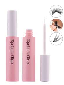 1支6毫升透明睫毛胶，防水超粘假睫毛胶水，刷涂式睫毛胶，速干持久 - 粉色 - 查看 4