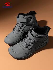 HOBIBEAR (Si sus pies son anchos o tienen el arco alto, pida una talla talla grande) Zapatillas deportivas para adolescentes niños y niñas, zapatos descalzos con caja de dedos ancha, zapatos cómodos para caminar con , suela de goma completa antideslizante y transpirable, fácil de poner, adecuados para la escuela, todas las estaciones, otoño/invierno - Gris - Ver 4