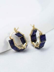 1 par de pendientes de aro cuadrados con circonita cúbica deslumbrantes para mujeres y niñas, joyería elegante minimalista, encantadora para uso diario, regalo de boda, compromiso y cumpleaños