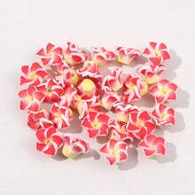 10/30/50/80/99 件 12 毫米直径随机颜色可爱聚合物粘土花珠，夏威夷花手链项链耳环 DIY 珠宝制作用品，节日派对礼物