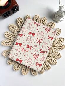 Kingsung 樱花蝴蝶结图案平板电脑保护套，兼容 iPad 9.7/10.2/10.5/10.9/12.9/Pro 11（第十代）、Galaxy Tab S6 Lite 10.4 英寸、Kindle Paperwhite 第十二代（2024 年款）、Kindle 第十一代（2022 年款），克拉拉色，柔软防震保护，智能支架/自动唤醒/睡眠功能 - 彩色 - 查看 3