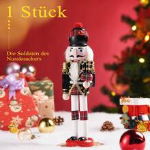 30cm handgefertigter Nussknacker Wachmann mit Dudelsack Weihnachtsdekoration für Wohnzimmer