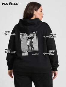 PULS SIZE Customizable Plus Size Personalized Black Hoodies, Add Your Favorite Designs To Your Clothes, You Are Already Very Handsome/Beautiful!! You Can Give This As A Gift To Your Family/Friends/Significant Other.