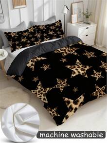 3 Stücke Leopard Muster Bettwäsche Set (1 Bettbezug + 2 Kissenbezüge, ohne Bettdecke), mit sexy, verführerischem Leopard Muster, weich & hautfreundlich, entlastet die Augen, geeignet für alle Jahreszeiten, Reißverschluss, verwendbar für Hotel, Schlafzimmer, Gästezimmer und Schlafsaal Bettwäsche Dekoration, geringe Allergiegefahr, pflegeleicht, modisch leicht, atmungsaktiv, Stil. - Verschiedenfarbig - Übersicht 17