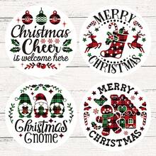 4/8 miếng lót ly chủ đề Giáng sinh, miếng lót ly thấm hút họa tiết Giáng sinh dùng cho cà phê, nhà bếp, bàn, phòng, trang trí quầy bar, quà tặng ngày lễ - Nhiều màu - Xem 17