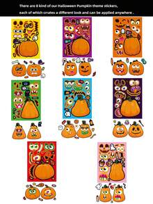 Halloween Puzzle Stickers: DIY Scary Pumpkin Pattern, Suitable For Sticking On Walls, Books, Cups And Various Places As Fun Cartoon Decorations, Halloween Gift