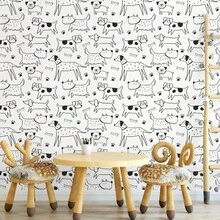 1 pedaço de papel de parede fofo de cachorro para rasgar e colar, decoração de parede autoadesiva de cachorro de 17,7 x 118 polegadas, papel de contato de vinil à prova d'água, adequado para armários de cozinha e fundos de berçário, quartos, banheiros e salas