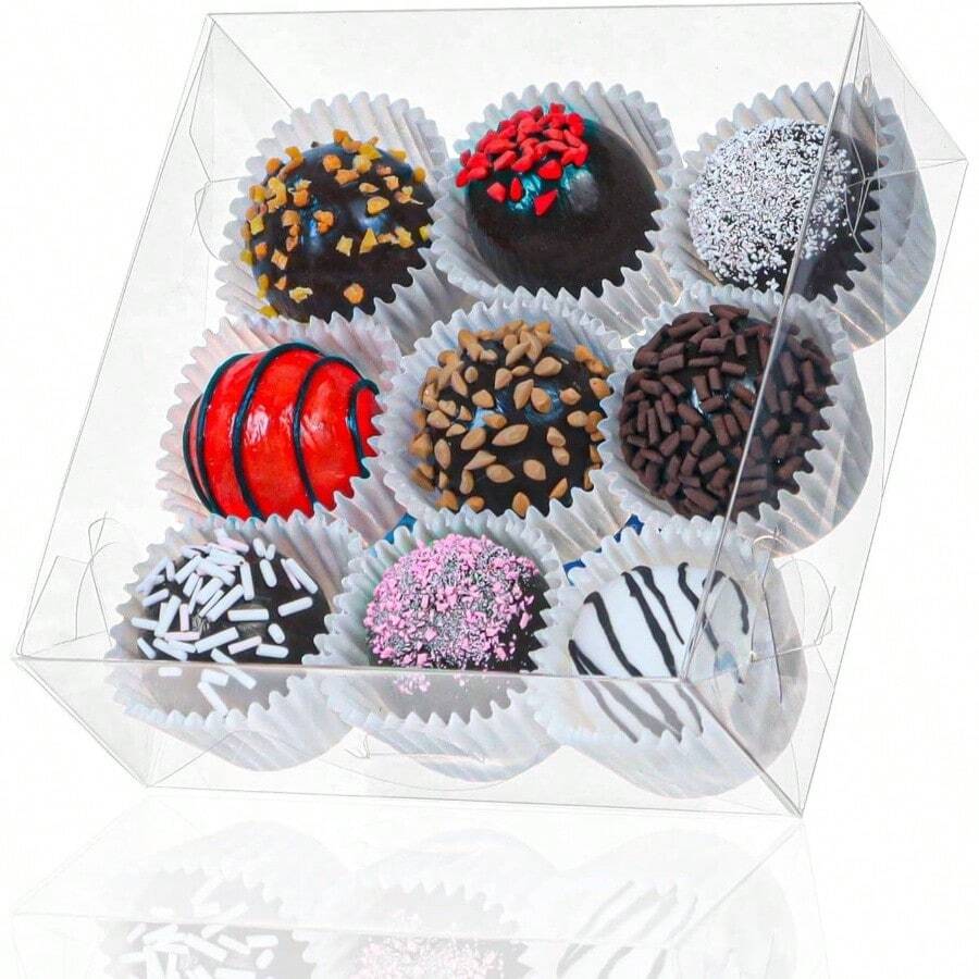 50PCS 3X3X1 Inch Boxes Cookies, Soap, Chocolate Truffles, Donuts, Macarons, Chocolate - Covered Cherries, Bakery Items, Brownies - 25 + 5x5x2 英寸 - 查看 1