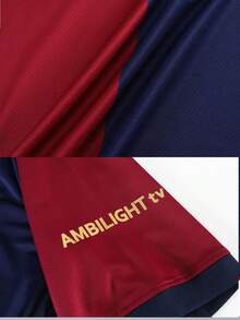 2pcs Personalized Football Jersey, Barcelona 2526 Football Jersey, Men's Personalized Football Jersey, Men's Sports Suit, Sports Suit, Men's Running Suit, Summer Men's Suit, Men's T-Shirt Suit, Football Jersey, Personalized Football Jersey, Football Jersey With Number Printing, Suitable For Daily Wear, Football, Badminton, Basketball, Cycling