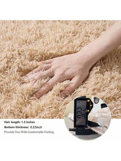 Moderne Indoor Zachte Lightweight Vloerkleed Living Room Bedroom Dorm Polyester Tufted Throw Runner Home ative Plush Fluffy Furry Fur Area Rugs Camel Comfy Vloer Thin Shag Tapijt view 5