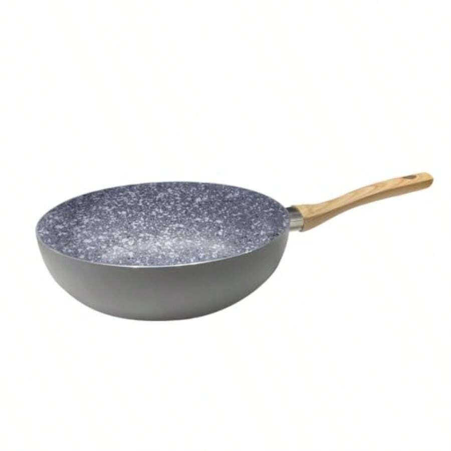 HUDSON BEST KITCHENWARE HUDSON Wok antiadherente de aluminio de 4.1 cuartos de galón color gris granito - como en la foto - Ver 1