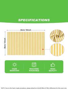 1pc, Vibrant Yellow And White Striped Rectangular Table Runner, Suitable For Dining Table, Coffee Table, Home Decor - Durable Kitchen And Dining Room Decoration, Table Decoration - Yellow - View 5