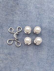 8件装裤腰收紧器，可调节牛仔裤腰收紧器，女士时尚金属纽扣别针，可调节腰带扣，无需缝纫可拆卸，隐形腰带，裤腰收紧器，持久耐用的快速腰带调节器，无缝即时贴合提升器，时尚腰部调节 | 简约设计 | 耐用连接器，牛仔裤腰部调节器 - 彩色 - 查看 16