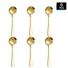 4/6 lingurițe mini de desert din oțel inoxidabil argintiu/auriu de înaltă calitate, 4,5 inch, lingurițe pentru înghețată, lingurițe pentru sos, lingurițe pentru condimente, lingurițe de cafea, lingurițe de ceai, ustensile de bucătărie, lustruite oglindă, ideale pentru înghețată/sos/cafea/Crăciun/Halloween/Paște/Ziua Recunoștinței