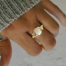 Anillo unisex de estilo bohemio-chic con turquesa - Diseño retro con múltiples colores, perfecto para el uso diario y atuendos de fiesta