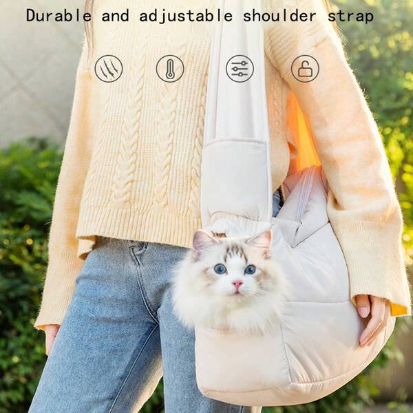 Cat Carrier Bag, Portable Handheld Shoulder Bag For Cats, Warm Cat Bag With Visible Head Opening, Pet Carrier Accessory