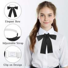 Bowtie Western Bow Ties For Men Women Black Satin Ribbon Bow Tie Pretied Adjustable Bowties For Uniform Shirt Party Wedding#FFGG BNMJN