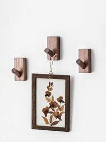 1/2/4/6 pièces Crochet de manteau simple et unicolore en bois naturel, crochet de manteau mural en noyer, crochet décoratif pour porte pour la buanderie, la boutique, le café-bar