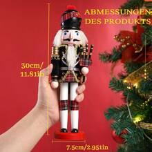 30cm handgefertigter Nussknacker Wachmann mit Dudelsack Weihnachtsdekoration für Wohnzimmer