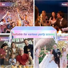 Iridescent Plastic Tablecloths 4PCS 54.***"X109.6" Holographic Metallic Laser Shiny Rec*** Party Table Decorations Foil Clothes Reusable Covers For Birthday Bridal Wedding Christmas (Blue) - Gói 8 màu ánh kim - Xem 4