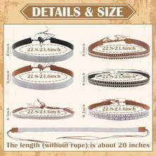 YC 6 Pcs Cowboy Hat Accessories For Women Men Cowgirl Bands Hats Western Style Hatbands Fashion - Nhiều màu - Xem 3