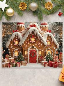 4 buc Crăciun turtă dulce casă Placemats Crăciun Placemats rezistente la căldură decorative masă covorașe bucătărie acasă masă