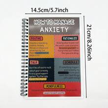 Cuaderno espiral de tapa dura premium para el manejo de la ansiedad A5 | Adecuado para la escuela, el trabajo, la oficina, la relajación y la organización, alta, guía de pensamiento racional, suministros de oficina para estudiantes, papel de calidad, diseño de tapa blanda, regalo creativo para mujeres
