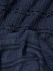 Falda acampanada con volantes de talla grande para mujer en azul profundo, cintura alta con dobladillo en capas y pretina forrada para otoño e invierno, falda midi elegante para el Día de San Valentín y Pascua, de la oficina al té de la tarde