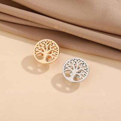 Minimalist Elegant Tree Of Life Brooch, Zinc Alloy Material, Personalized High-End Versatile Suit Decoration Accessory Brooch, Party, Birthday Gift Christmas Men Gifts Bag Pins