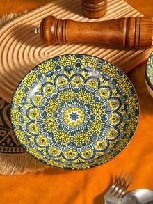 Platos de cerámica estilo bohemio, set individual/4 piezas, set de 4 piezas de colores mixtos, adecuados para platos de cena en el hogar/restaurante, platos de fruta, vajilla de cocina - Multicolor - Ver 1