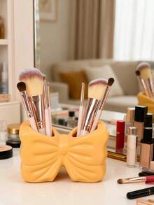1个可爱蝴蝶结造型笔筒 - 桌面收纳架，可放置化妆刷和办公用品，优雅的化妆刷收纳设计，适合女孩、学生和创意家居装饰，也适合度假、海滩、浴室、卧室等场合，是母亲节的绝佳礼物。 - 彩色 - 查看 9