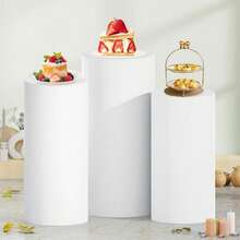 Cylinder Covers Set Of 3 Spandex Cylinder Pedestal Stand Covers Red Cylinder Cover Round Pedestal Cylinder Covers Multicolor Pedestal Cover For Wedding Party Ceremony DecorationKF - G - 查看 5