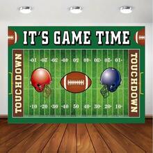 1 pieza Decoración de fondo de campo de fútbol vibrante - Ideal para fiesta de cumpleaños, baby shower, fotografía y decoración de eventos con temática de fútbol - Bandera de alta calidad, duradera y fácil de colgar