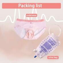 Female Urinal - Wearable Male Urinal With Elastic Waistband And 1 800ml Urine Collection Bag - Reusable Urine Collector (Pink) - 珊瑚粉 - 查看 11