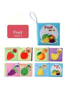Montessori Sensory Book Set - 6-In-1 Washable Cloth Book With Crinkle Pages & Chewable Teether | Infant Toy For 0-12M - Multicolor - View 17