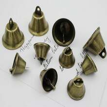 5 件复古青铜圣诞铃铛 - 圣诞老人主题金属门铃，适合 DIY 家居和派对装饰