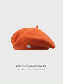 1 chiếc Mũ nồi nỉ trơn màu Unisex có logo kim loại trang trí, phong cách cổ điển thường ngày đa năng, thích hợp cho mùa xuân, mùa hè, mùa thu, mùa đông, thoải mái và thoáng khí, phù hợp với nhiều kích cỡ đầu, tuyệt vời cho các hoạt động hàng ngày, ngoài trời, cắm trại, đi bộ đường dài, đạp xe, bãi biển, tiệc tùng và nhiều dịp khác - MM2437 - Xem 4