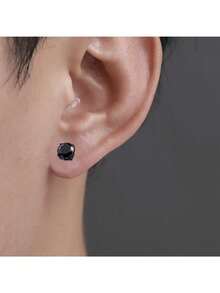 6Pcs Fake Earrings For Men Women Stud Earrings For Men Fake Earrings Clip On Earrings For Men Fake Earrings CZ Dia 5mm-6mm