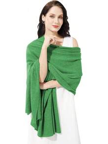 Soft Cashmere Blend Wrap Chic Scarf Women Travel Large 87x28 - 森林綠 - 查看 1