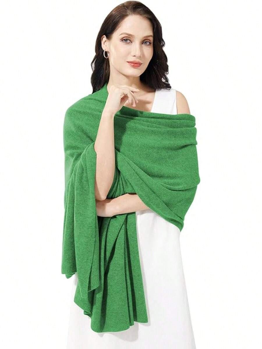 Soft Cashmere Blend Wrap Chic Scarf Women Travel Large 87x28 - 森林綠 - 查看 1