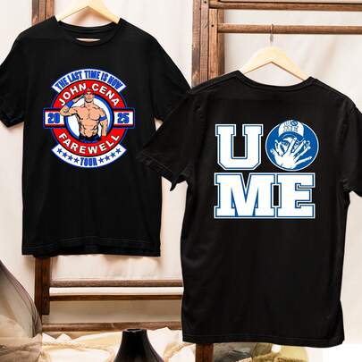 Camiseta masculina John Cena Farewell Tour de algodão, manga curta, gola redonda e bainha assimétrica