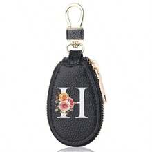 白色字母钥匙包，复古商务，多功能钥匙保护套，拉链汽车钥匙包，男士休闲便携式钥匙收纳包，大容量收纳盒，汽车钥匙包，万圣节礼物教师节礼物男士礼物女士礼物情人节礼物 - 彩色 - 查看 15