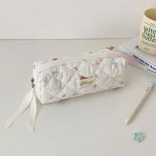 1 pieza Bolsa de almacenamiento de brochas de maquillaje con diseño de oso lindo, organizador de escritorio de alta calidad DIY, estuche para lápices de papelería para estudiantes