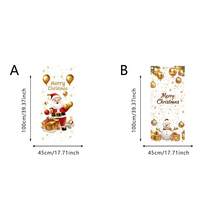 1/2 pièces Autocollant de fenêtre statique en or de bonhomme de neige de Noël, sticker en PVC pour vitre, décoration thème d'hiver pour cuisine ou salon, embellissement, décalcomanie vinyle, fournitures de fête de Noël