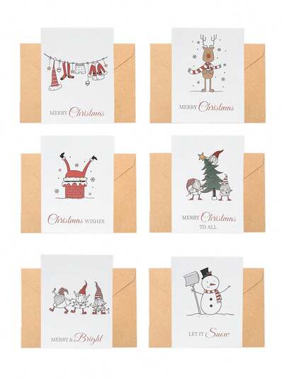 24 张/12 套圣诞贺卡，带信封，非常适合圣诞祝福和感谢信、圣诞祝福卡、圣诞派对装饰、圣诞礼物、圣诞快乐装饰、圣诞新年祝福卡、鲜花卡、礼品卡、圣诞快乐装饰、圣诞装饰、冬季装饰、圣诞派对礼物、2026 新年装饰、圣诞装饰