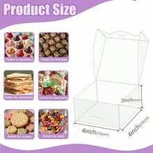 50PCS 3X3X1 Inch Boxes Cookies, Soap, Chocolate Truffles, Donuts, Macarons, Chocolate - Covered Cherries, Bakery Items, Brownies - 100 + 4x4x2 英寸 - 查看 2