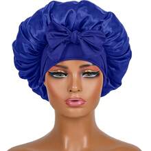 Women's Bonnet: Solid Color Adjustable Tie Style, Fashionable Silky Satin Cap For Casual Hair Protection And Non-Slip Sleep Wear