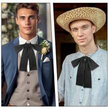 Bowtie Western Bow Ties For Men Women Black Satin Ribbon Bow Tie Pretied Adjustable Bowties For Uniform Shirt Party Wedding#FFGG BNMJN