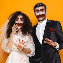 WILLBOND 3 Sets Halloween Self Adhesive Fake Eyebrows Beard Funny Moustache Kit for Halloween Costumes Party Cosplay Props - como en la foto - Ver 6