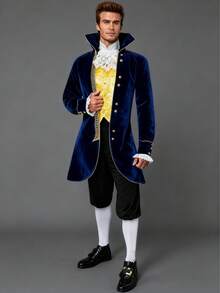 Joyfy Halloween Men Aristocrat Costumes, Aristocrat Costume For Adult Men, Halloween Costumes Dress Up Party, Aristocrat Costume, 1800s Costume Men, Role Play - Blue - View 1